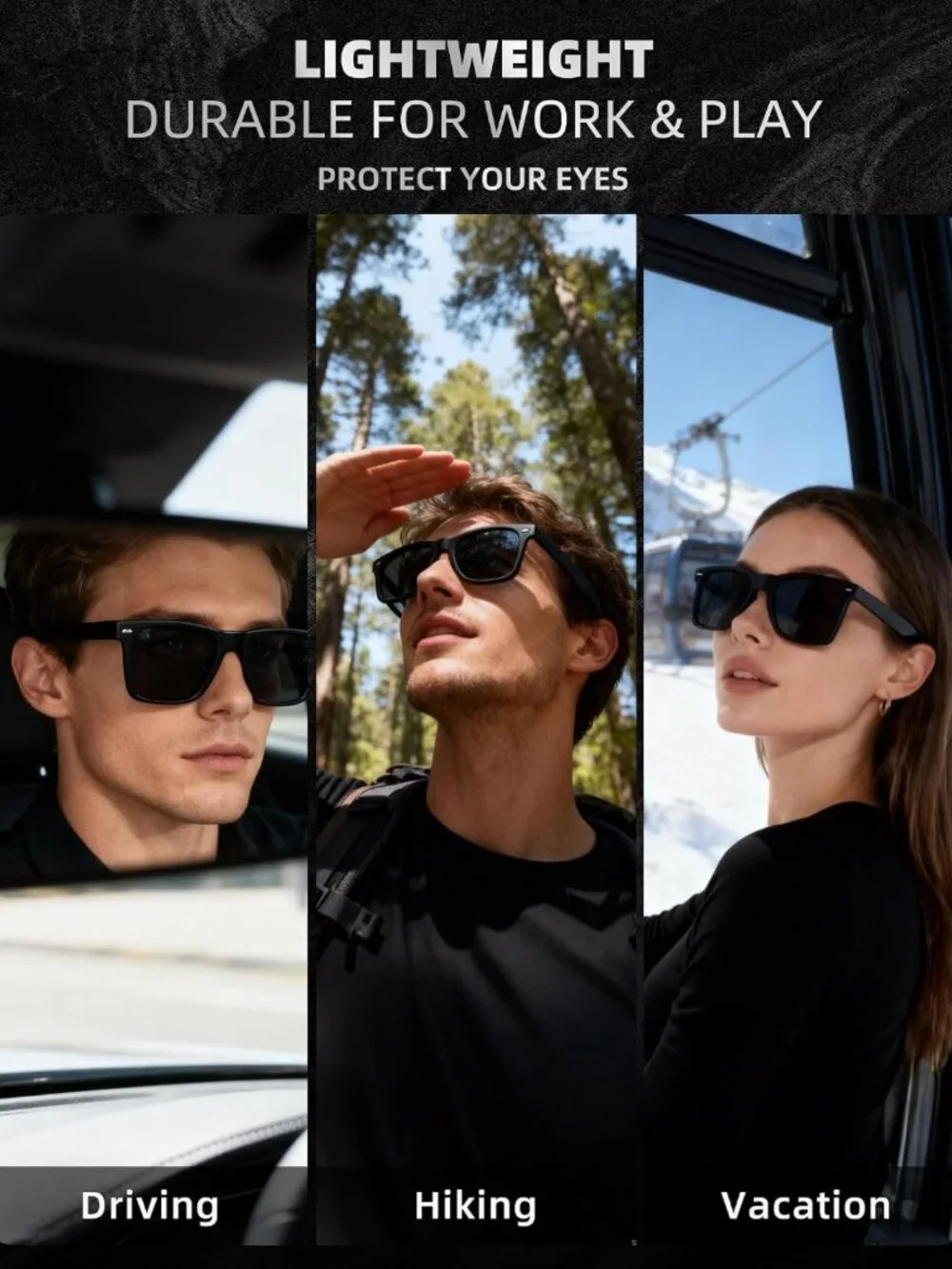 3 Pack Sunglasses Set - Retro Round, Aviator & Classic Styles, Polarized UV400
